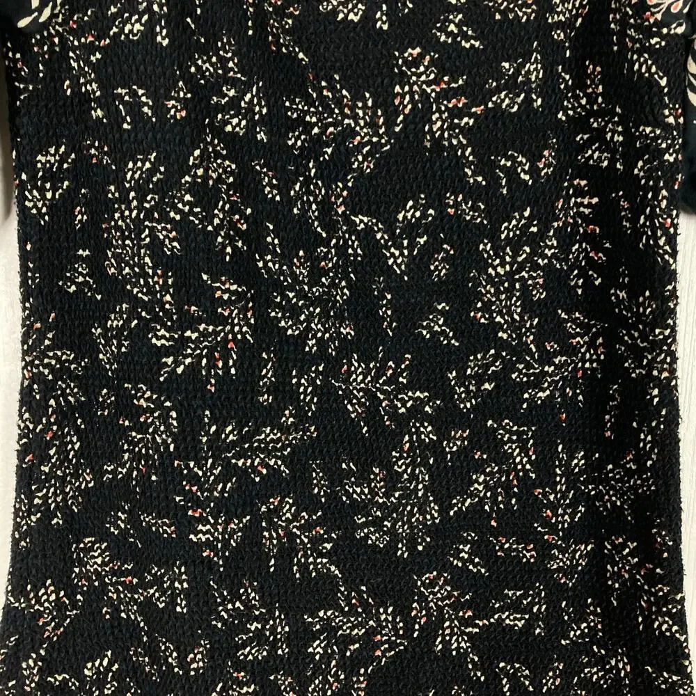 NWOT ZARA Dress M Linen Floral Off/On-Shoulder Puff-1/2-Sleeve Fit&Flare Smocked - Picture 8 of 14